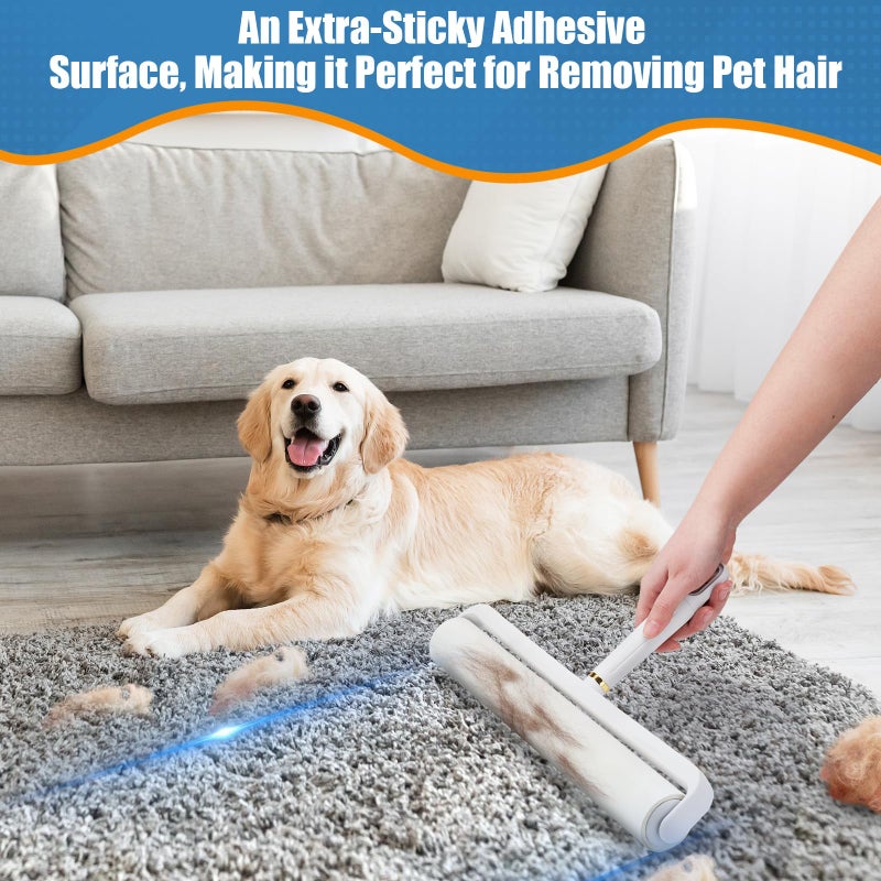Dymoll 14.17" Large Lint Rollers for Pet Hair Extra Sticky, 360 Sheets Roller with Long Handle for Cleaning Carpets, Clothing, Couch, Furniture Wall Cleaner Mop Dust Remover - Image 5